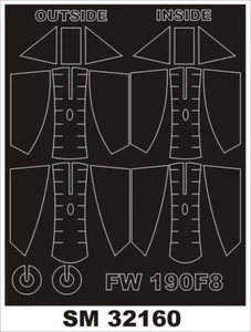 FOCKE WULF FW-190 F-8 CANOPY PAINTING MASK TO REVELL KIT #32160 1/32 MONTEX - Picture 1 of 1