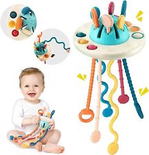 Montessori Spielzeug UFO Pull String Silikon Baby Zugschnur Feinmotorik Kreisel