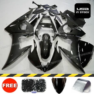 Carbon Fiber Black Fairing Kit + Bolts For Yamaha YZF R6 2003-2004 R6S 2006-2009 - Picture 1 of 14