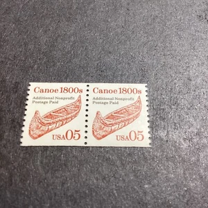 Scott#2454-Pair-Red Canoe 5c Pair-MNH-Shiny Gum-US - Picture 1 of 2
