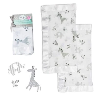 Lulujo Baby 2 Pack 16x16 Muslin Cotton Security Blankets Soft Comfort - Image 1 of 4