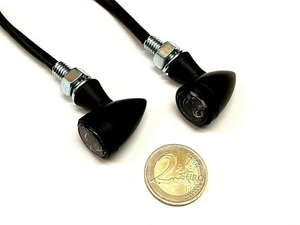 Mini Clignotants LED 3 IN 1 Balle Harley Davidson Boîtier en Aluminium Noir - Bild 1 von 5