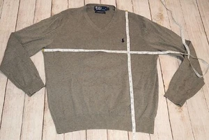 Polo By Ralph Lauren Mens Long Sleeve Sweater Size L Gray Pima Cotton - Picture 1 of 3