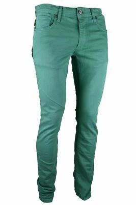 Jack Jones Vaqueros Hombre Pantalones Slim Fit Talle Bajo Rojo Verde Blancos 32 - Imagen 1 de 4
