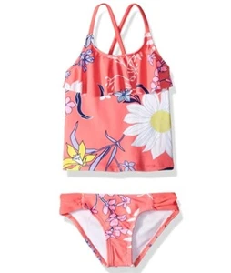Kanu Surf Girls' Charlotte Tankini Beach Sport 2-Pc Swimsuit, Paige Coral, 10 - Picture 1 of 2