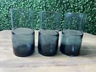 Set Of 3 Double Dip Blue Recycled Glass Tumblers Drinking Glasses