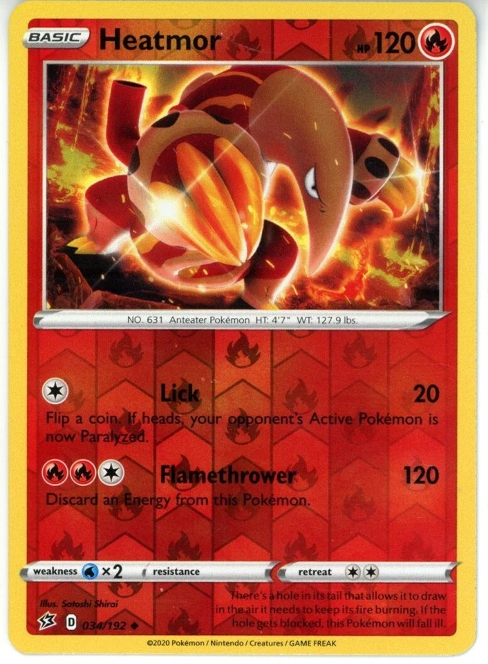 Pokemon TCG Heatmor 034/192 Swsh02: Rebel Clash Reverse Holo - Image 1 of 1
