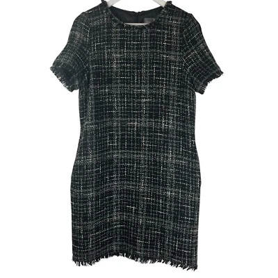 Phase Eight Dress Size UK 12 Black Knitted Short Sleeve Knee Length Office Party - Image 1 of 4