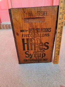 Rare Hires Root Beer Syrup Wood Crate Box 5 Gallon Soda Fountain Can Bottle Five - Picture 1 of 9