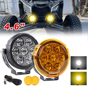 2pc 4.5"/5"inch LED Driving work Fog Lights round Motorcycle amber covers+Wire - Picture 1 of 12
