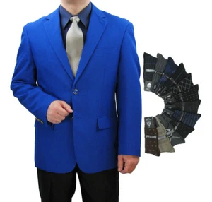 Sharp Regular-Fit Hand Tailored Men's Blazer ROYAL, w/1 Pair of Socks - Picture 1 of 10