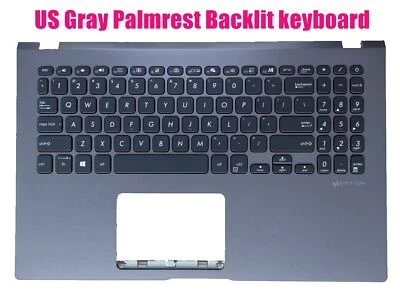 US Gray Palmrest Backlit keyboard for Asus X509F X509D K509F K509U X509U - Image 1 of 2