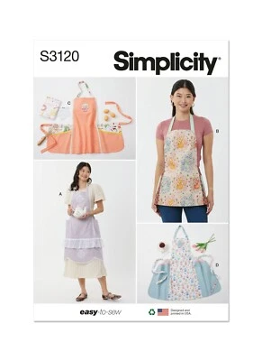 SIMPLICITY 3120 MISSES APRON Sewing Pattern Sizes XS-XL 6-24 (32-50) Skill EASY - Image 1 of 4