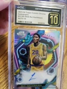 2023-24 Topps Cosmic Chrome Autos Rui Hachimura /75 CGC PRISTINE 10 Auto 10 Pop1 - Picture 1 of 4