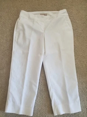 Women's LAURA ASHLEY CLASSIC WHITE CAPRI CROPPED PANTS Size 10 Cotton Blend  - Image 1 of 4