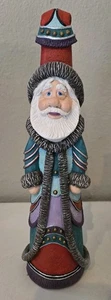 Santa Claus Figure Rustic Painted Folk Art 1993 VTG 12 inch Heavy plaster chalk - Picture 1 of 6