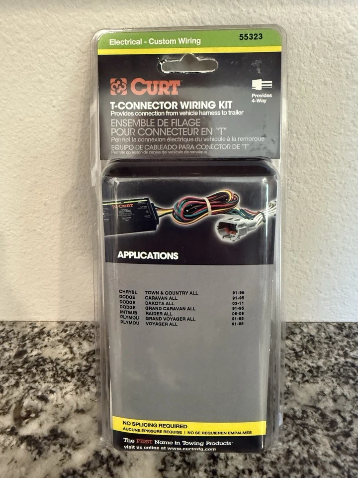 55323 Curt T Connector for Dodge Dakota Mitsubishi Raider Plymouth Grand Voyager - Image 1 of 3