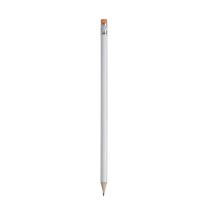 20X MATITA in legno bianco con gommino colorato ARANCIONE bomboniera 1BWT - Foto 1 di 1