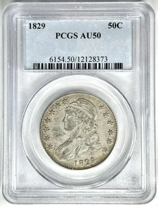 1829 50C Capped Bust Half Dollar PCGS AU50 Early US Type Coin About Uncirculated - Picture 1 of 4