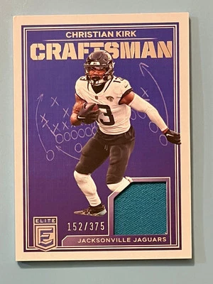 2023 Panini Donruss Elite CHRISTIAN KIRK Craftsman Jersey Patch /375 Jaguars #13 - Image 1 of 2