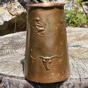 Angelo Bragalini Vase Hammered Hand Formed Emboss MCM Vintage 4.5" Tall - Picture 1 of 17