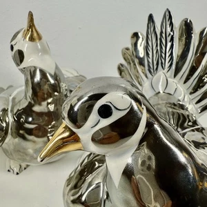 KAY FINCH California LOVE DOVES/Birds Set/2 Silver & Gold Figurines VTG 70s Glam - Picture 1 of 24