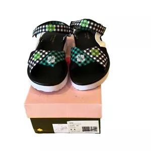 Sandalo platform Kate Spade Dotty Gingham taglia 8 nuovo con scatola - Foto 1 di 5