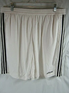 Adidas Men Sz XL White Black Stripe Basketball Active GYM Short Drawstring - Picture 1 of 7