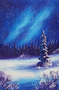 Ukrainischer Künstler Original Ölgemälde Wandbild Winterlandschaft Wohndeko Geschenk - Bild 1 von 22