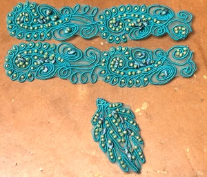 paisley beads applique strips 3pcs clearance sale overstock - Picture 1 of 4