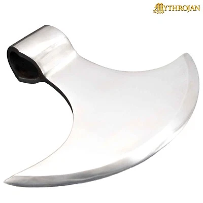 MYTHROJAN Viking Axe Head Battle Ready Medieval Carbon Steel Etswing Hand Bearded Tool