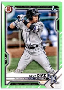 2021 Bowman Prospects Neon Green #BP-33 Eddy Diaz  /399 Colorado Rockies