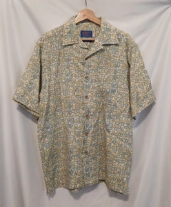 Pendleton BAMBOO Casual Button Down Shirt Men Medium Yellow Short Sleeve - Picture 1 of 11