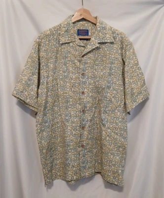 Pendleton BAMBOO Camisa Informal Abotonada Hombres Mediana Amarilla Manga Corta Foto 1 de 4