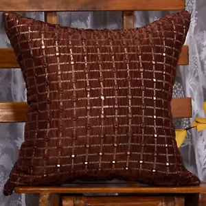 Brown pillow cover for couch decorative throw pillows handmade cushion covers 2p - Picture 1 of 8