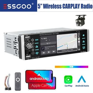5" Wireless Carplay Car Stereo Radio MP5 Android Auto Bluetooth IPS Screen + CAM - Picture 1 of 15