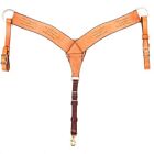 Western Natural Rough Out Leather 2.5" Wide Breast Collar with Rawhide Braiding