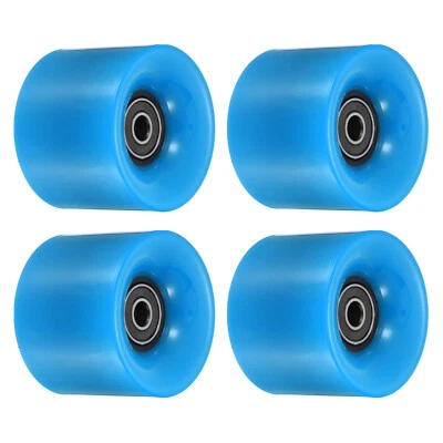 4 Stück 60mm Longboard Rollen mit Lager ABEC-9 Skateboard Rad 80A Schwarz Blau - Bild 1 von 4
