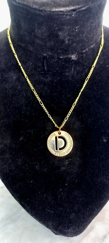 COLLANA FENDI PLACATA ORO LETTERA D NECKLACE chain with pendant charm letter D