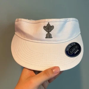 AHEAD Visera Blanca Trofeo Logo Tradicional Algodón Golf Tenis Deportes Ajustable - Imagen 1 de 5