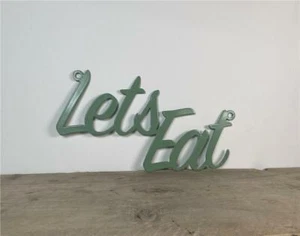 'Lets Eat' - Steel Metal Hanging Sign Wall Art - Picture 1 of 1