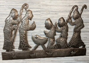 Metal Folk Art Nativity - Picture 1 of 5