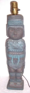 Maya Inca AZTEC Handmade Indian Ceramic Pottery Statue Electric Lamp #150/1000 - Picture 1 of 5