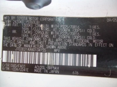 Used Front Left Door Window Regulator Front fits: 2006 Toyota Highlander electri Foto 1 de 4