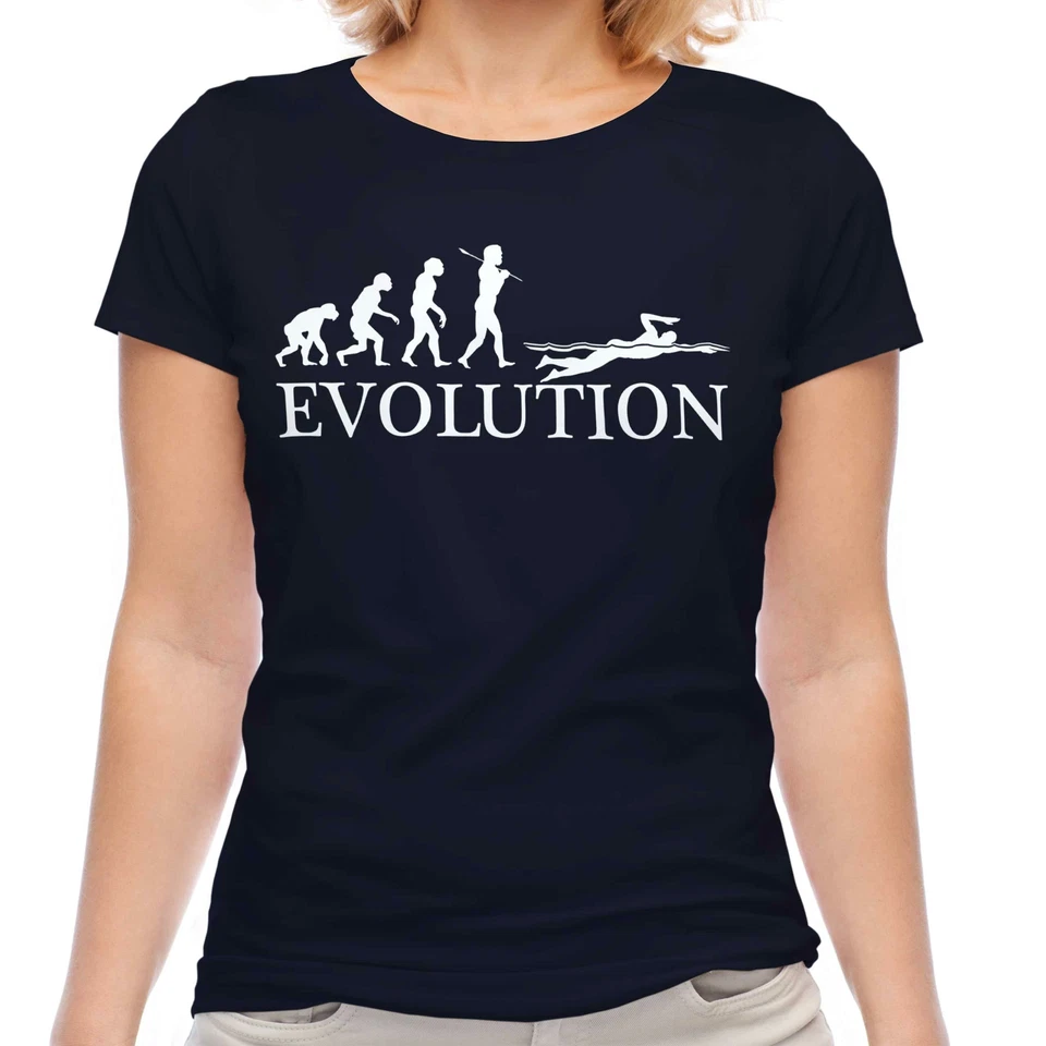 CAMISETA DE MUJER DE NADADOR EVOLUTION OF HOMBRE ROPA DE REGALO Foto 1 de 1