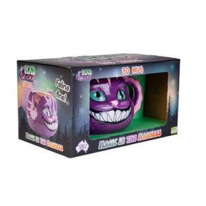 Superior Quality Grinning Mad Cat 3D Mug Featuring Textured Pink Accents - Picture 1 of 1