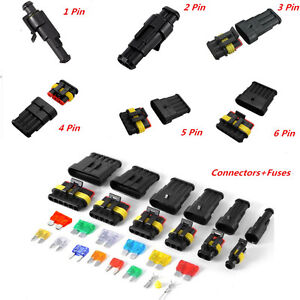 Car AUTO Blade Fuses 1-6 Pin Electrical Wire Connector Waterproof Plug Terminal