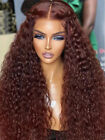 Reddish Brown Deep Wave HD Lace Human Hair Wig Pre Plcked HD Lace Wig Glueless
