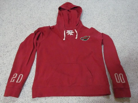 Minnesota Wild Sweater Women's Large Red Hoodie Sweatshirt Old Time Hockey NHL Cover