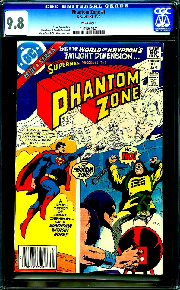 PHANTOM ZONE #1 CGC 9.8 SUPERMAN Bronze Age MARVEL COMICS 1982 - Image 1 of 1